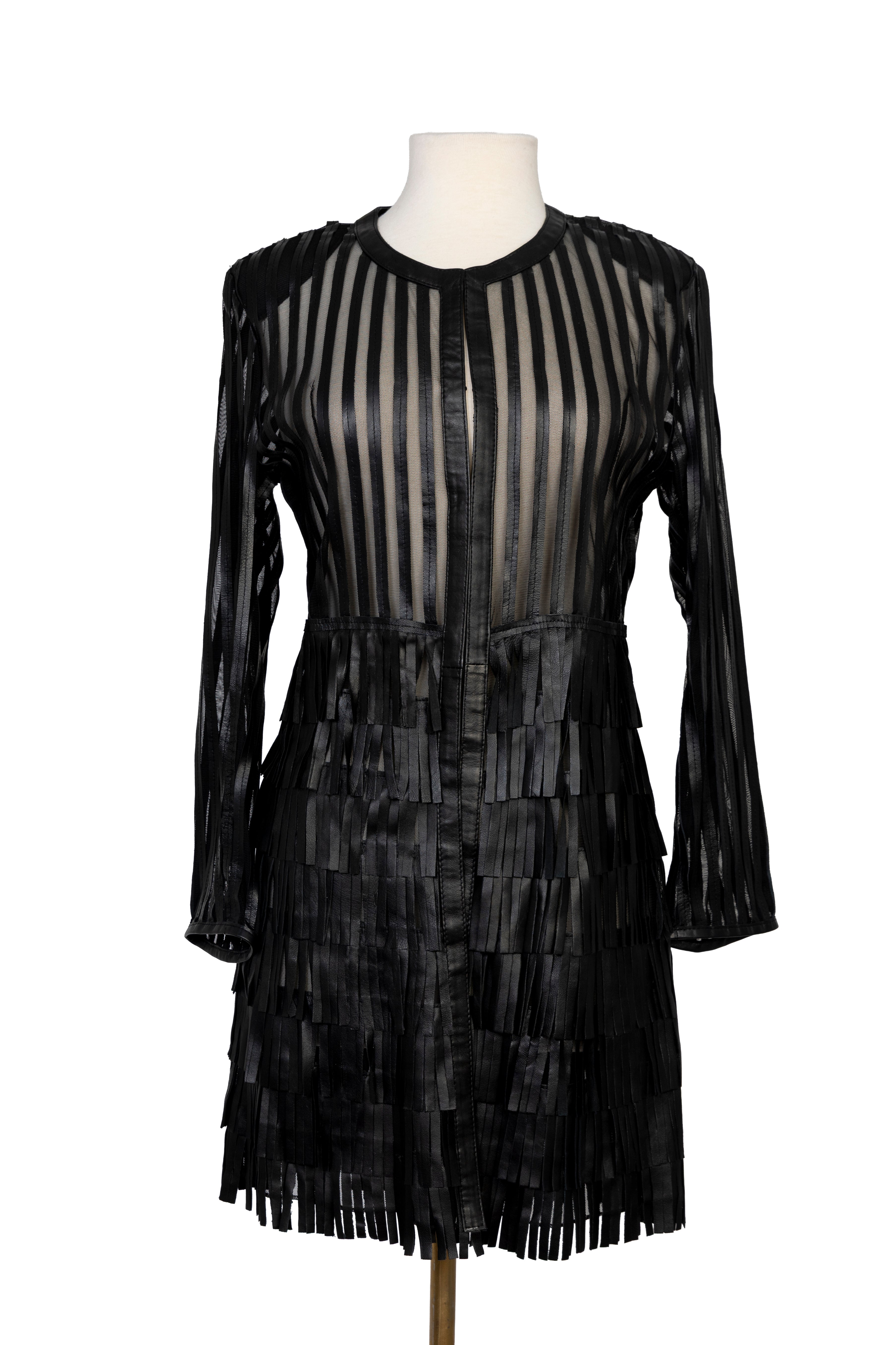 BLACK FRINGE COAT