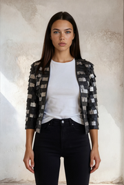 SQUARE FRINGE BOLERO