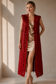 FLAT LEAF MAXI VEST RED