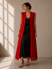 FLAT LEAF MAXI VEST RED