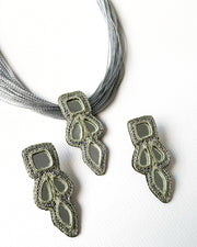 DORDANE NECKLACE-EARRING MIRRO SET SILVER