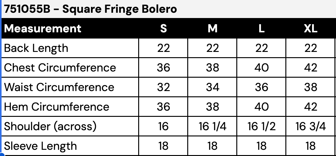 SQUARE FRINGE BOLERO