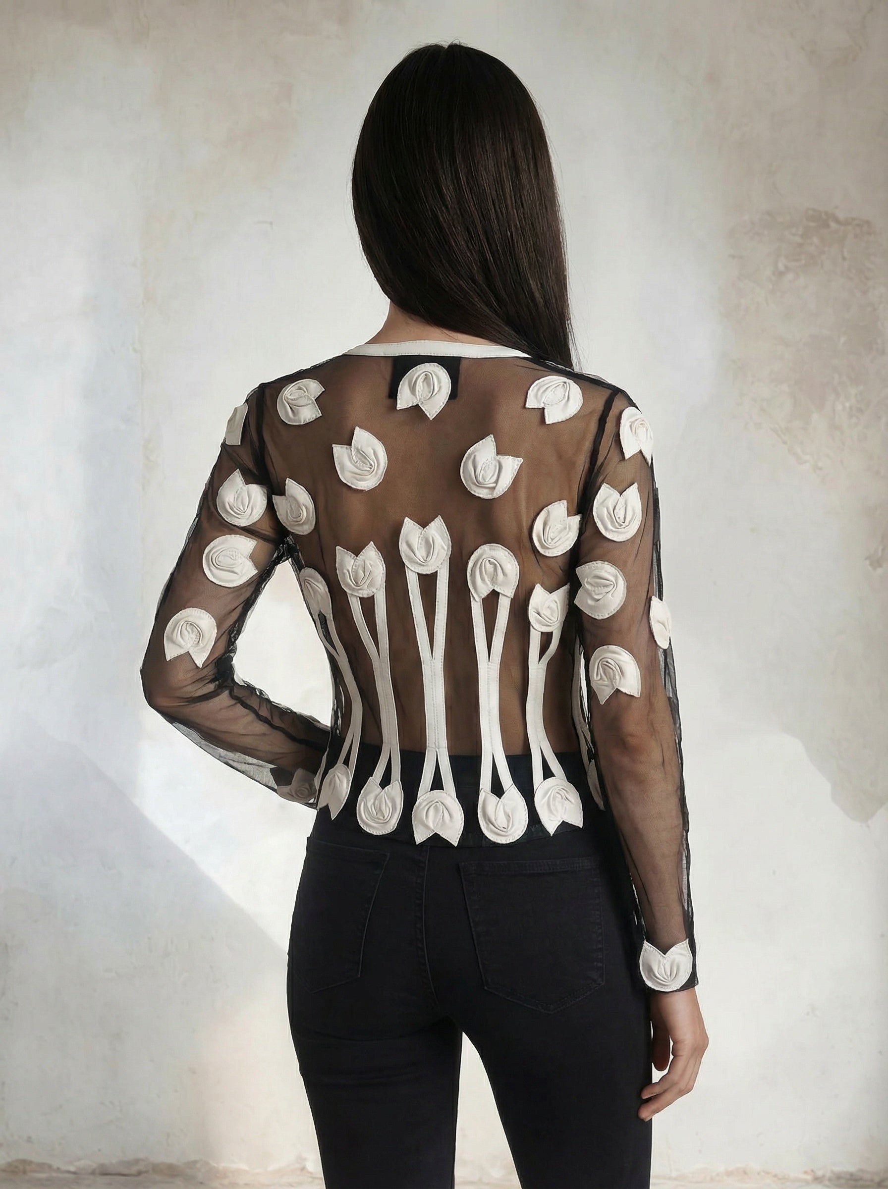 ROSALINDA SEMI-CORSET TOP ICE WHITE