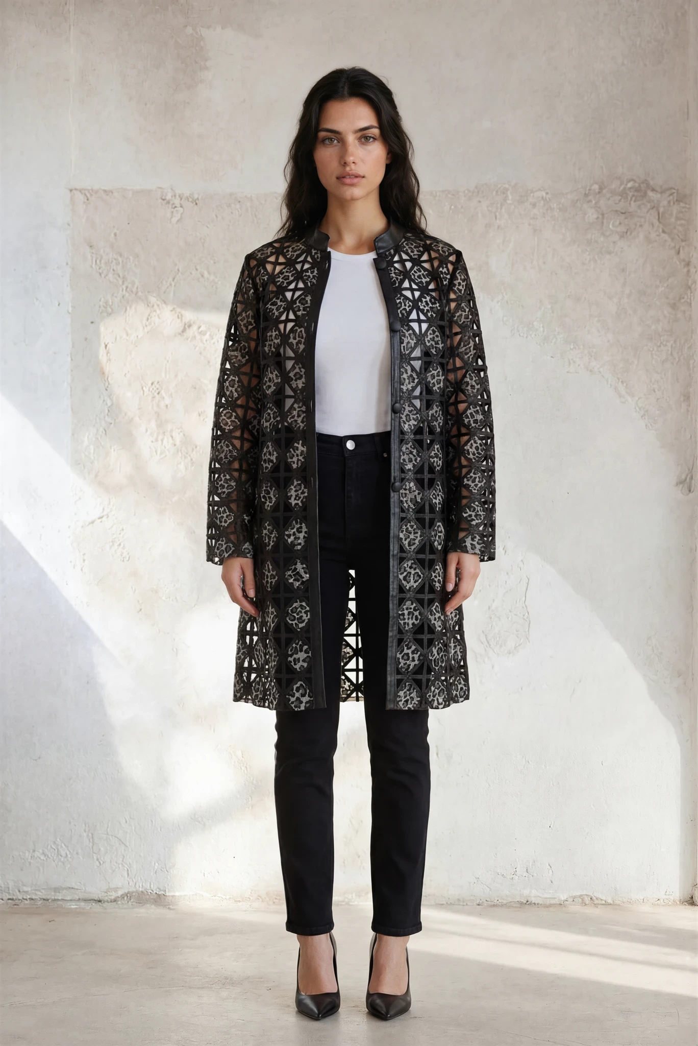 LEOPARD LAYERED COAT